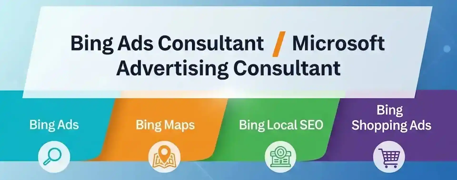 A professional consultant, TimeZ Marketing, presents services for Bing Ads, Bing Maps, Bing Local SEO, and Bing Shopping, with a focus on helping businesses improve their online presence.